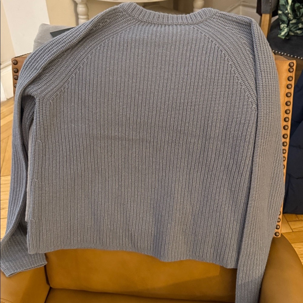 Jenni Kayne Dusty Blue Fisherman Sweater NWT - Picture 4 of 5